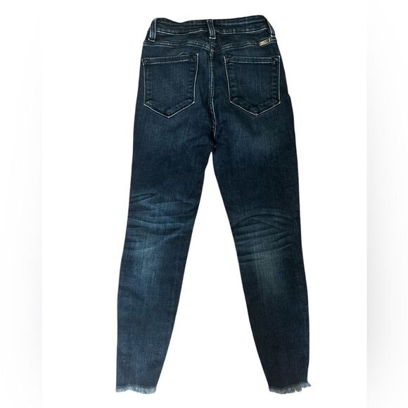 KanCan Women's Distressed Dark Blue Jeans - Picture 4 of 7